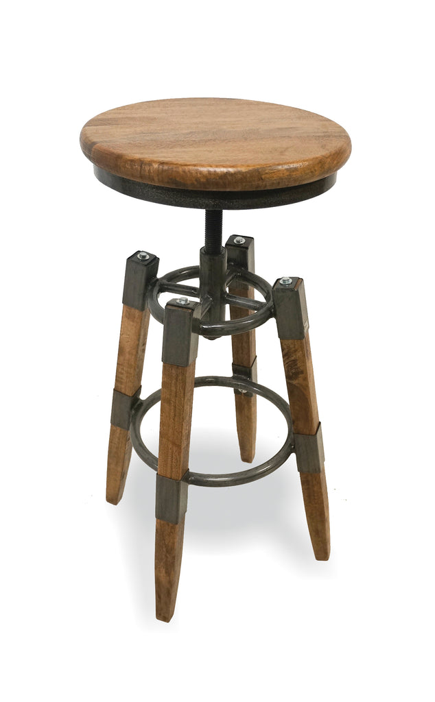 F&B Bar Stool with Wood & Metal Square Leg