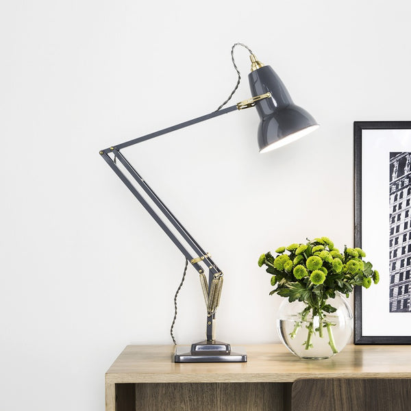 Anglepoise® 1227 Brass Desk Lamp - Elephant Grey